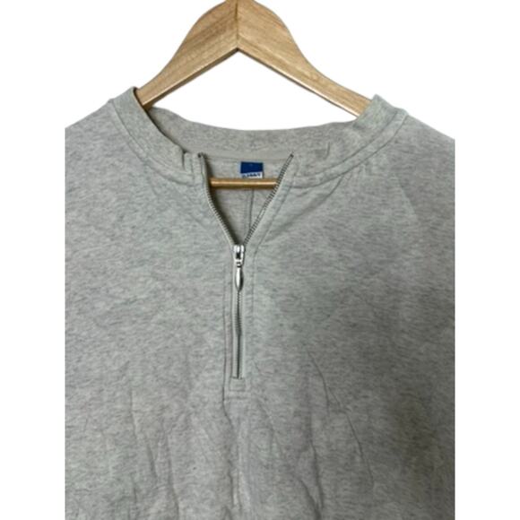 Old Navy Light Gray 1/2 Zip Cropped Pullover Sweatshirt Women's Large - Picture 3 of 8